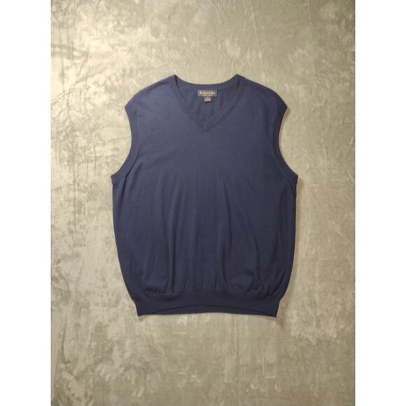 Brooks Brothers Navy Blue Supima Cotton Knit Sweater Vest Mens XLarge Old Money - Picture 1 of 8